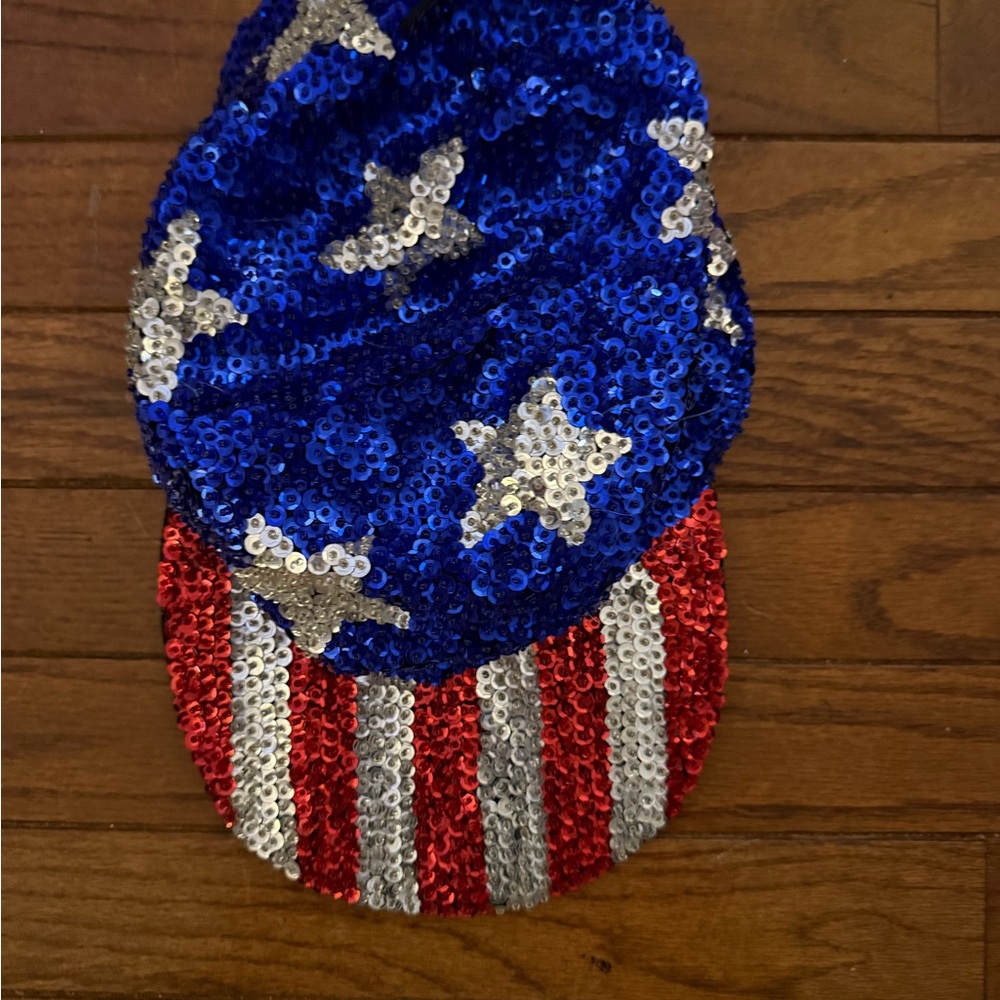 Sequin American Flag Cap